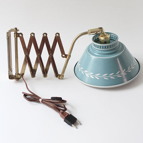 vintage blue Scissor Lamp