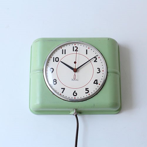 vintage green westclox wall clock