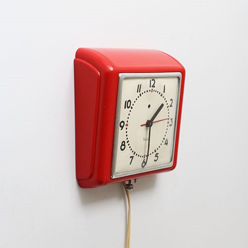 vintage westclox red wall clock