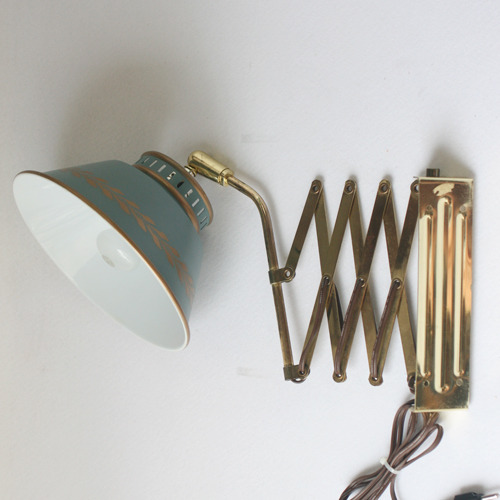 vintage blue Scissor Lamp  