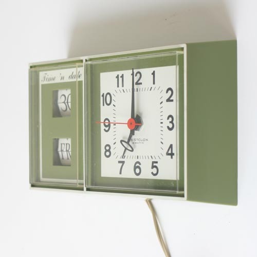 vintage westclox green wall clock (sale)