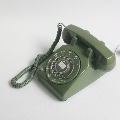             vintage green rotary telephone  