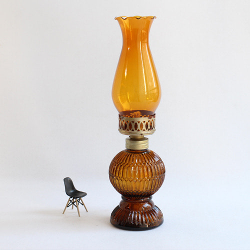 vintage brown  oil lamp