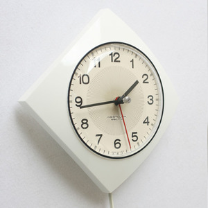 vintage white westclox wall clock