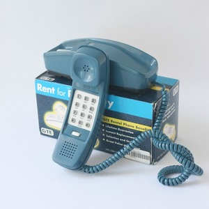 빈티지 블루 데스크 &amp; 벽걸이 전화기 